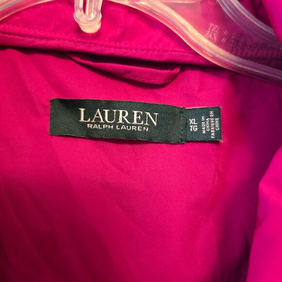 LAUREN RALPH LAUREN FULL ZIP ANORAK JACKET FUCHSIA SIZE XL ZIP POCKETS RELAXED - Picture 2 of 8